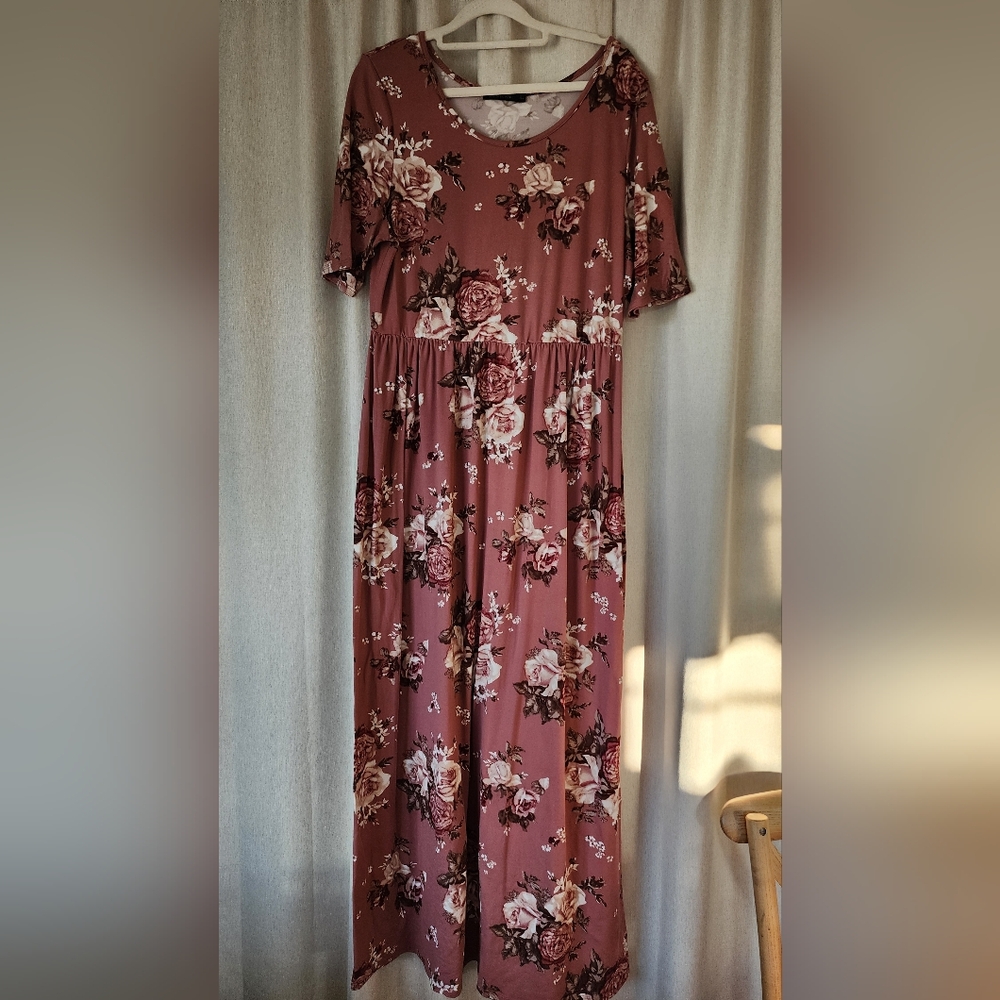 Floral Mauve Maxi Dress